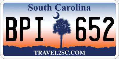 SC license plate BPI652
