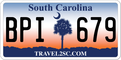 SC license plate BPI679