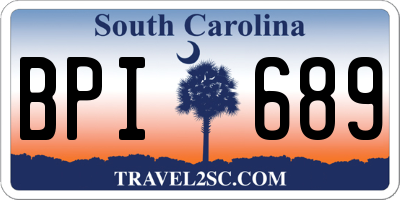 SC license plate BPI689