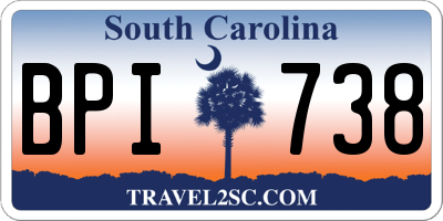 SC license plate BPI738