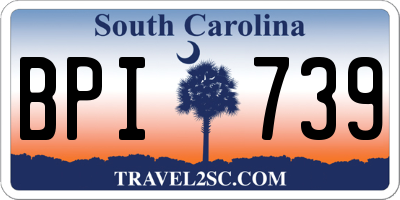 SC license plate BPI739