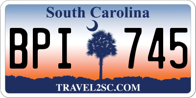 SC license plate BPI745