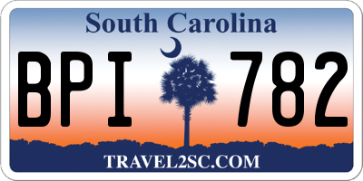 SC license plate BPI782