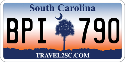 SC license plate BPI790