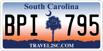 SC license plate BPI795