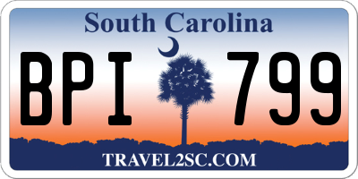 SC license plate BPI799
