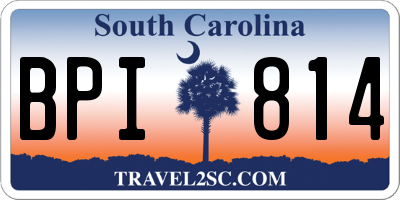 SC license plate BPI814