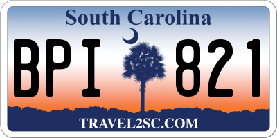 SC license plate BPI821