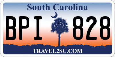 SC license plate BPI828