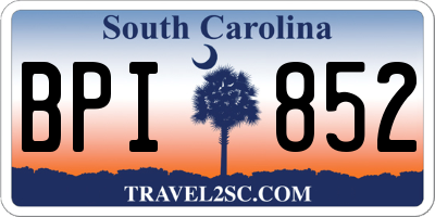 SC license plate BPI852