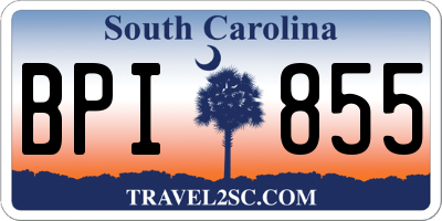 SC license plate BPI855