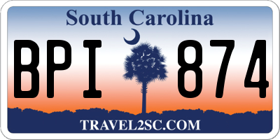 SC license plate BPI874