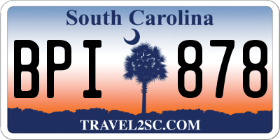SC license plate BPI878