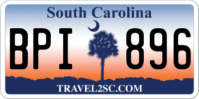 SC license plate BPI896
