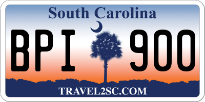 SC license plate BPI900