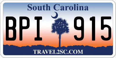 SC license plate BPI915