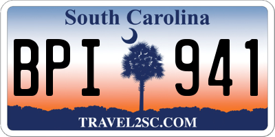SC license plate BPI941