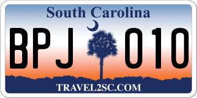 SC license plate BPJ010