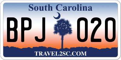 SC license plate BPJ020