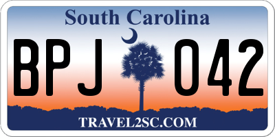 SC license plate BPJ042