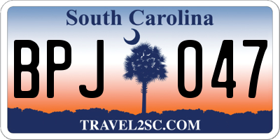 SC license plate BPJ047