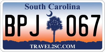 SC license plate BPJ067