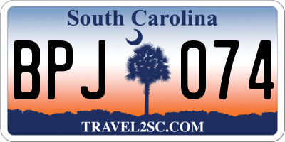 SC license plate BPJ074