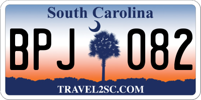 SC license plate BPJ082
