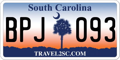 SC license plate BPJ093