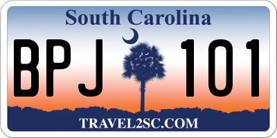 SC license plate BPJ101