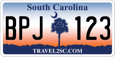 SC license plate BPJ123