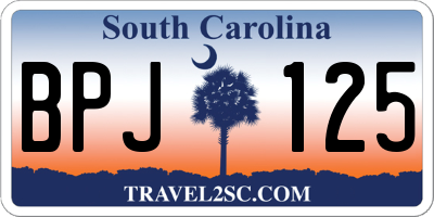 SC license plate BPJ125
