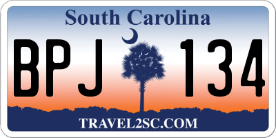 SC license plate BPJ134
