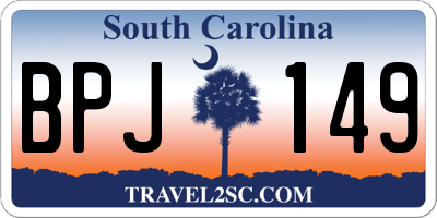 SC license plate BPJ149