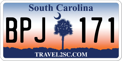 SC license plate BPJ171
