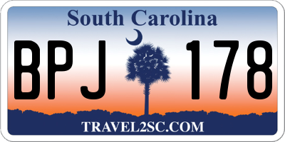 SC license plate BPJ178