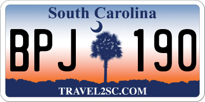 SC license plate BPJ190