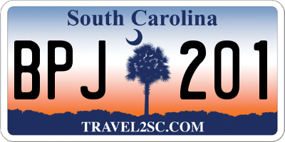 SC license plate BPJ201