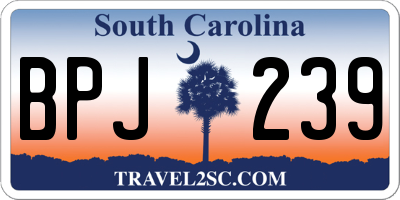 SC license plate BPJ239