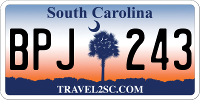 SC license plate BPJ243