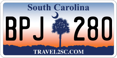 SC license plate BPJ280