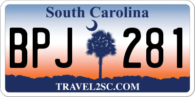 SC license plate BPJ281
