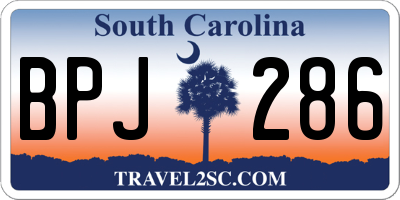 SC license plate BPJ286