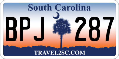 SC license plate BPJ287