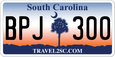 SC license plate BPJ300