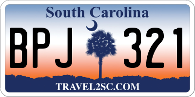 SC license plate BPJ321