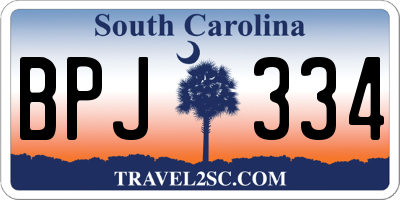 SC license plate BPJ334