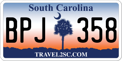 SC license plate BPJ358