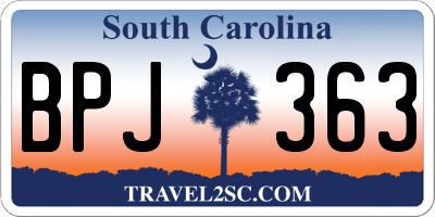 SC license plate BPJ363