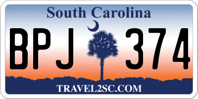 SC license plate BPJ374
